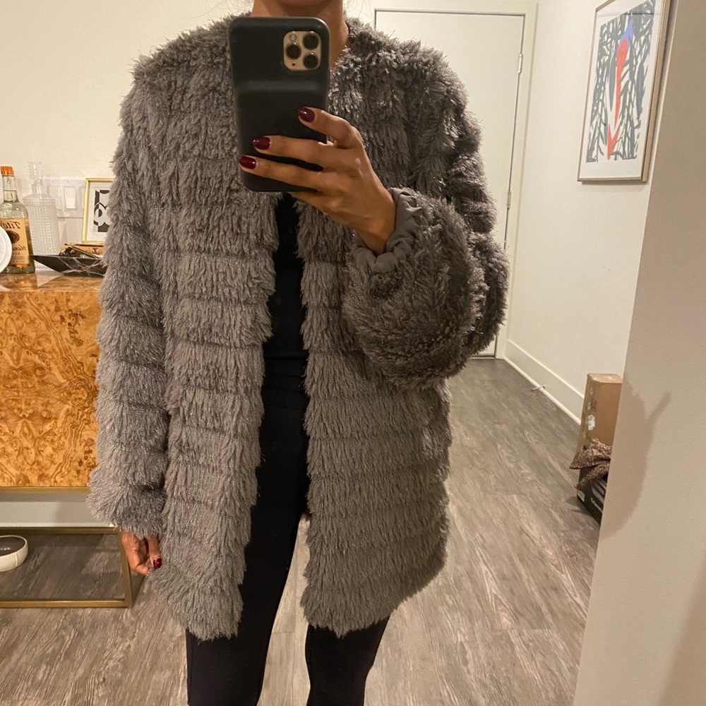 Tularosa Faux Fur Coat- Taupe